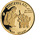 Reverso de la moneda conmemorativa de oro teocuitlatl en acabado espejo