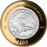 Reverso de la moneda republicana de la serie dos de la coleccin herencia numismtica