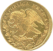 Reverso de moneda republicana de oro