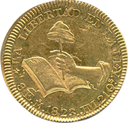 Reverso de moneda republicana de oro