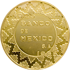 Anverso de la medalla de oro conmemorativa del 40 aniversario del Banco de Mxico