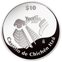 Reverso de la moneda de plata conmemorativa de la Uni�n de los Estados en una Federaci�n, segunda fase, emblem�tica, Yucat�n