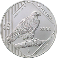 Reverso de la moneda de plata guila real de la coleccin monedas y especies