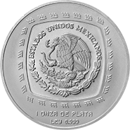 Anverso com�n de las monedas de una onza de plata en acabado sat�n, colecci�n precolombina, colecci�n olmeca