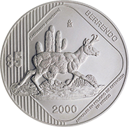 Reverso de la moneda de plata berrendo de la coleccin monedas y especies