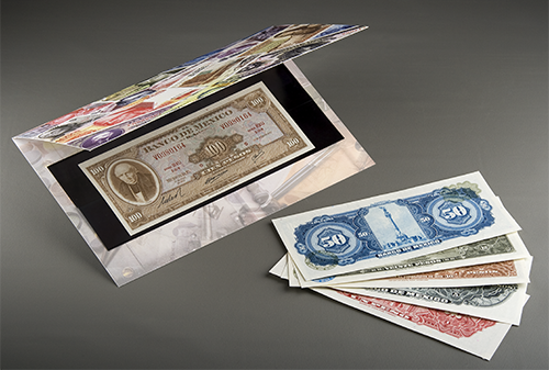 Coleccin de 6 billetes impresos por la American Bank Note Company en las denominaciones de 1, 5, 10, 20, 50 y 100 pesos
