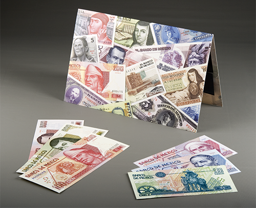 Coleccin de 6 billetes de la familia D en las denominaciones de 10, 20, 50, 100, 200 y 500 pesos 