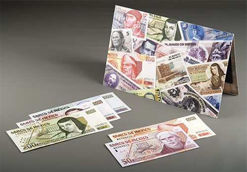 Coleccin de 5 billetes de la familia D1 en las denominaciones de: 50, 100, 200, 500 y 1000 pesos