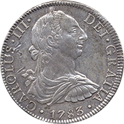 Reverso de la moneda de busto de 1783