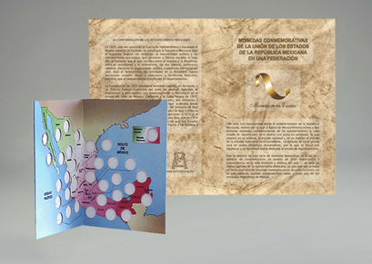 Coleccionador para las monedas de 100 pesos, conmemorativas de la uni�n de los estados en una federaci�n