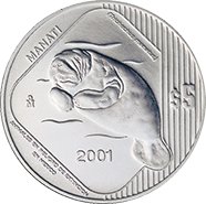 Reverso de la moneda de plata manat de la coleccin monedas y especies