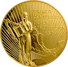 Reverso de la medalla de oro conmemorativa de la Constituci�n de 1857 en 37.5 gramos