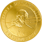 Reverso de la medalla de oro conmemorativa de la Escuela Mdico Militar