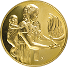 Reverso de la medalla de oro conmemorativa del Instituto Nacional de Proteccin a la Infancia