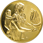 Reverso de la medalla de oro conmemorativa del Instituto Nacional de Protecci�n a la Infancia