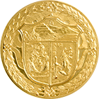 Reverso de la medalla de oro conmemorativa del 50 aniversario del Banco de Mxico