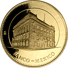 Reverso de la medalla de oro conmemorativa del 70 aniversario del Banco de Mxico