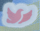Animación del efecto de la paloma que cambia de color en el billete de 20 pesos de la familia F