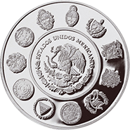 Anverso de la moneda paso de la muerte de la serie Iberoamericana de plata en acabado espejo