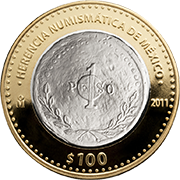 Reverso de la moneda peso de bolita de la serie uno de la coleccin herencia numismtica