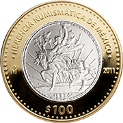 Reverso de la moneda peso de caballito de la serie uno de la coleccin herencia numismtica