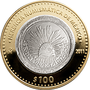 Reverso de la moneda resplandor republicano de la serie uno de la coleccin herencia numismtica