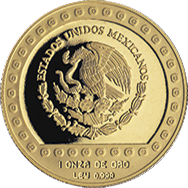 Anverso de la moneda jaguar piedra de los soles, colecci�n azteca, Colecci�n Precolombina Oro en acabado espejo