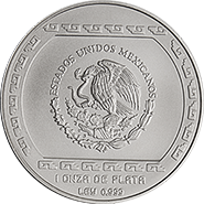 Anverso de las monedas en acabado san de una onza de plata de la coleccin del centro de Veracruz