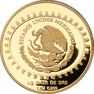 Anverso de la moneda serpiente emplumada, colecci�n teotihuacana, Colecci�n Precolombina Oro en acabado espejo