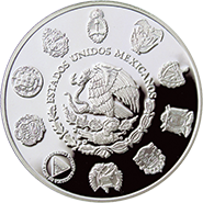 Anverso de la moneda tortuga golfina de la serie Iberoamericana de plata en acabado espejo